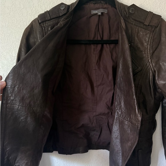 Vince Brown Leather Jacket - Picture 9 of 9